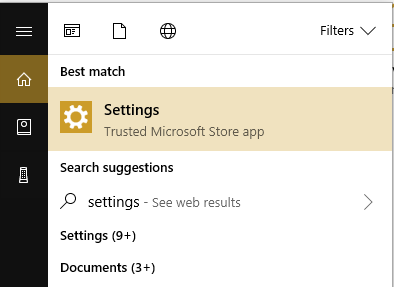 windows app settings