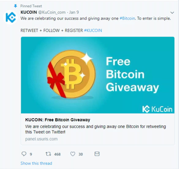 accidentally sent bitcoin to kucoin address