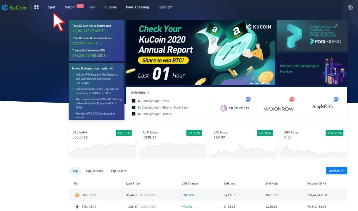 kucoin coin market