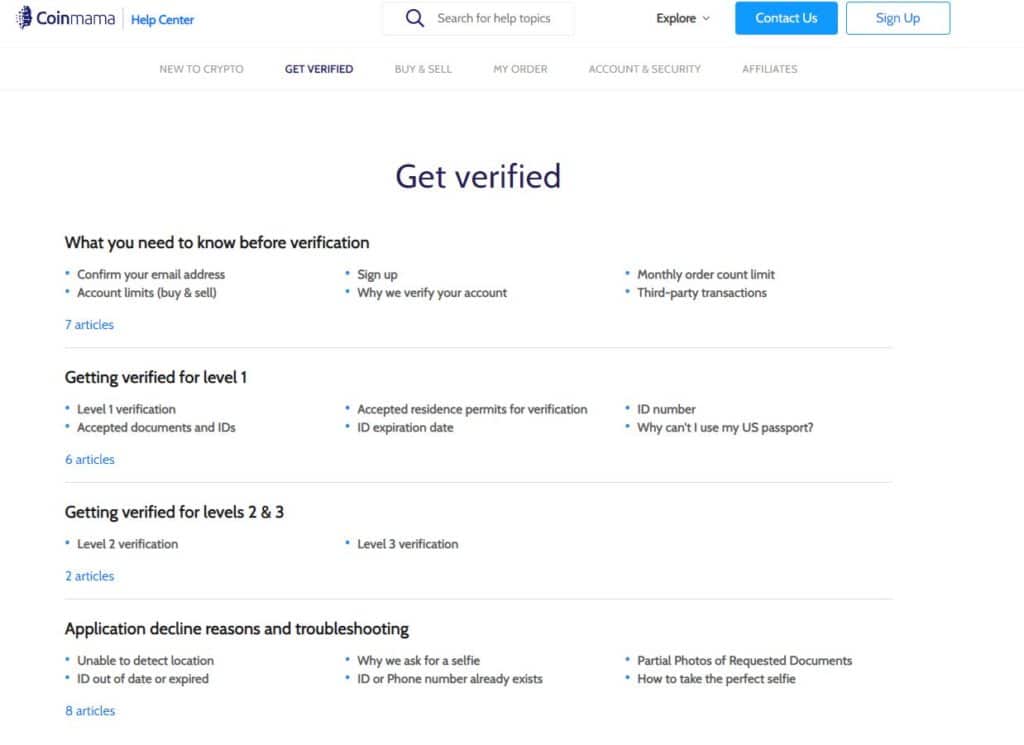 Coinmama review verification process