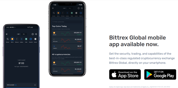 Bittrex mobile app