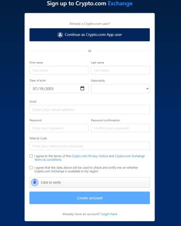 crypto com signup
