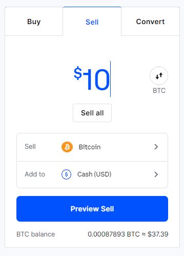 How to sell crypto on Coinbase