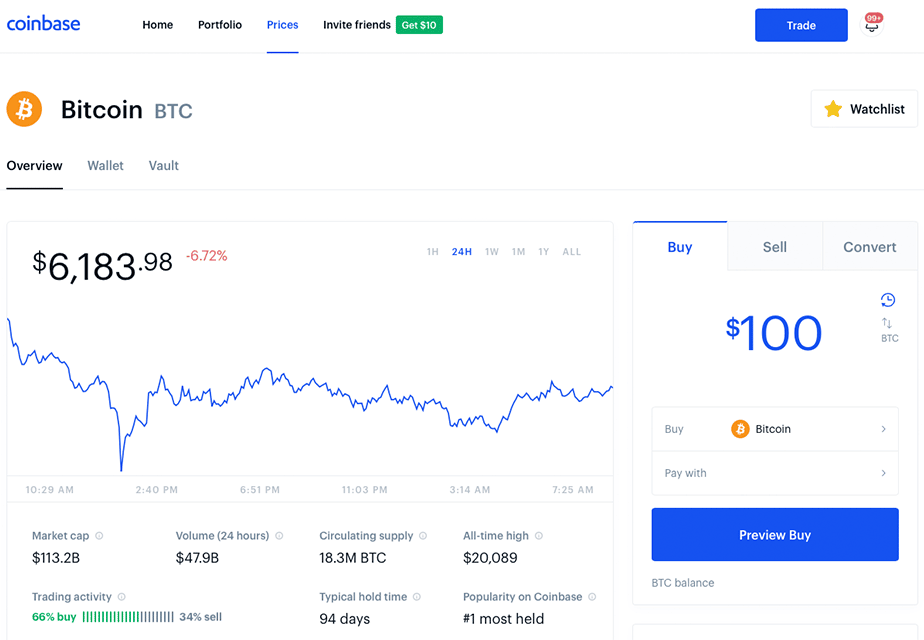 Coinbase review - exchange interface